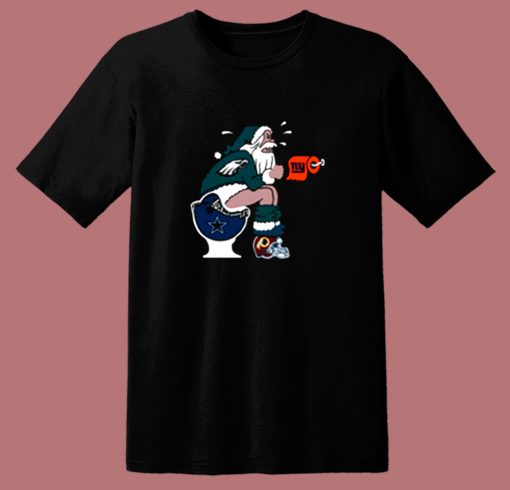 Philadelphia Eagles Santa Dallas Cowboys Toilet Funny 80s T Shirt