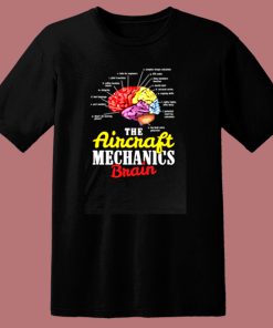 Pilot Airplane Mechanic Brain 80s T Shirt