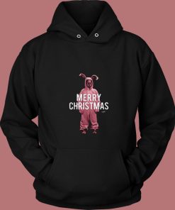 Pink Bunny Christmas Story 80s Hoodie