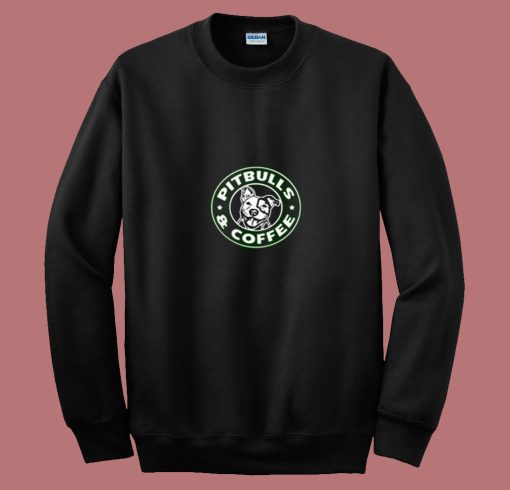 Pitbulls And Coffee 80s Sweatshirt