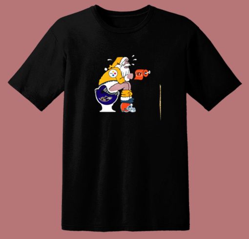 Pittsburgh Steelers Santa Baltimore Ravens Toilet 80s T Shirt