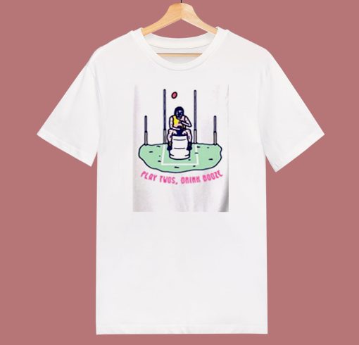 Play Twos Drink Booze 80s T Shirt