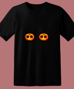 Pumpkin Boobs Funny Halloween Unisex 80s T Shirt