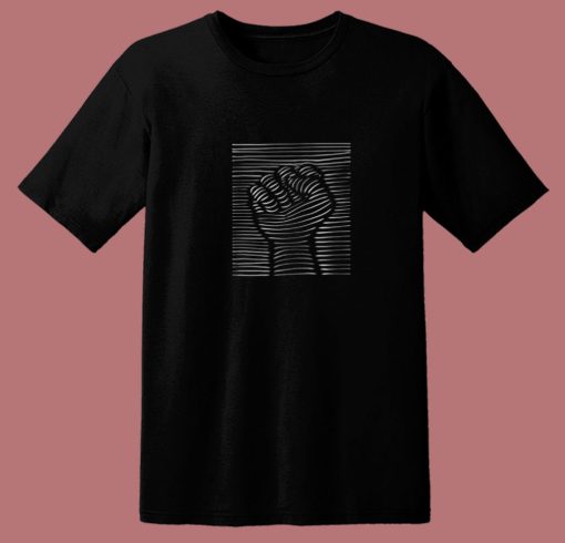 Raised Fist Graphic 80s T Shirt