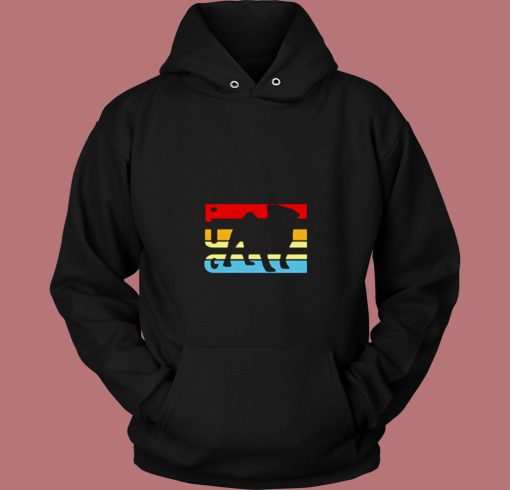 Retro Pug Logo 80s Hoodie