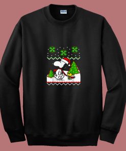 Santa Peanuts Snoopy And Woodstock 80s Sweatshirt