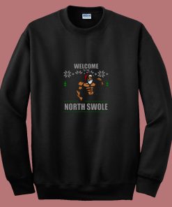 Santa Welcome To North Swole Christmas 80s Sweatshirt