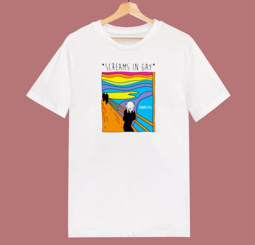 Screams In Gay Edvard Munch Parody 80s T Shirt