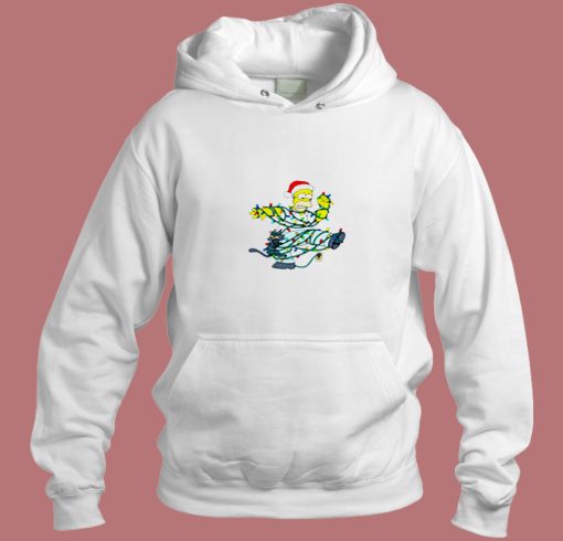 Simpsons Christmas Homer Simpson Tangled In A Garland Aesthetic Hoodie Style