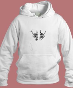 Skeleton Hands Rock N Roll Aesthetic Hoodie Style