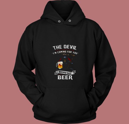 Skull Devil Larger Alcohol Biker 80s Hoodie