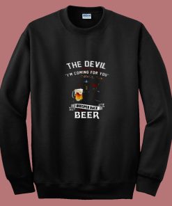 Skull Devil Larger Alcohol Biker 80s Sweatshirt