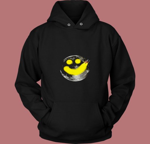 Smiley Face Happy Moon 80s Hoodie