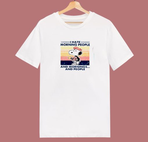 Snoopy I Hate Morning People 80s T Shirt