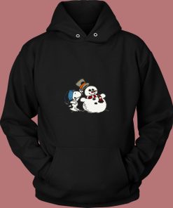 Snoopy Peanuts Snowman Christmas 80s Hoodie