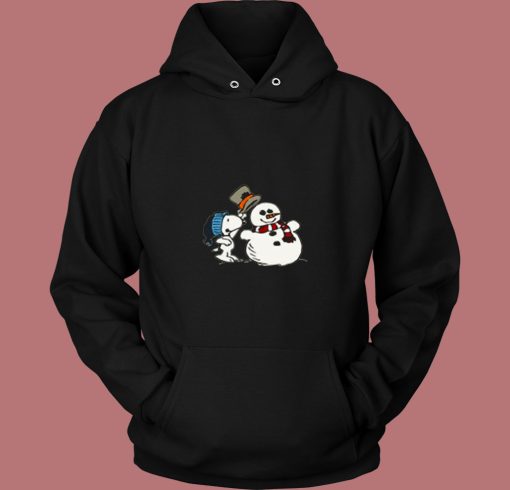 Snoopy Peanuts Snowman Christmas 80s Hoodie