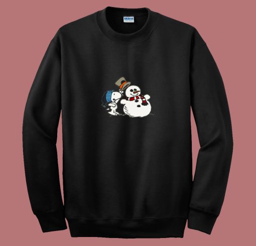 Snoopy Peanuts Snowman Christmas 80s Sweatshirt