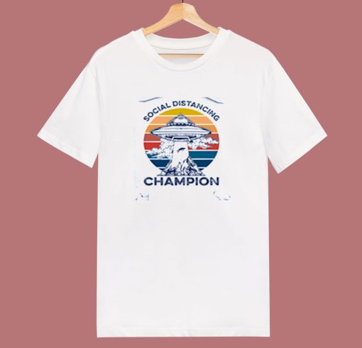 Social Distancing Champion 80s T Shirt