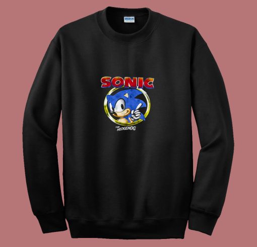 Sonic The Hedgehog Pointing Finger 80s Sweatshirt