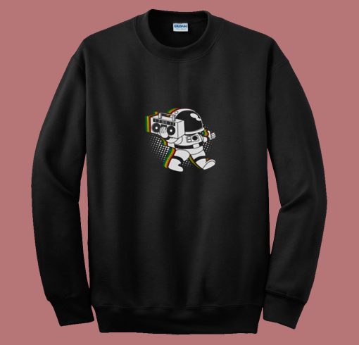 Space Astronaut Boombox 80s Sweatshirt