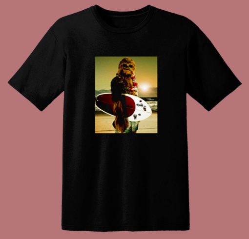 Star Wars Chewbacca Surfing Funny Cool 80s T Shirt