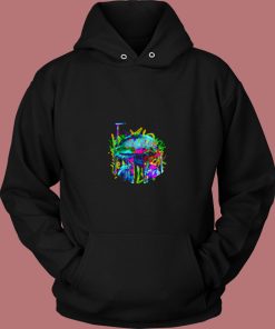 Star Wars Graffiti Fett Mask 80s Hoodie