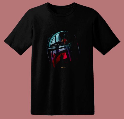 Star Wars The Mandalorian Helmet Scene Fill 80s T Shirt