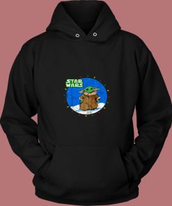 Star Wars Yoda Mandalorian Lights Christmas 80s Hoodie