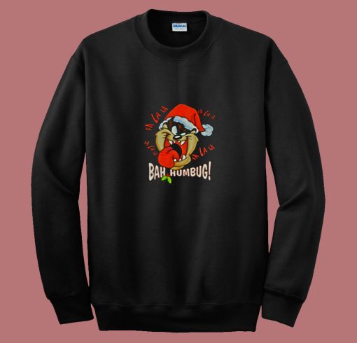 Tasmanian Bah Humbug Tongue Christmas 80s Sweatshirt