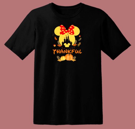 Thanksgiving Minnie Head With Black Castle Pumpkin 80s T Shirt