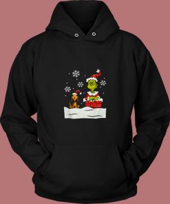 The Grinch And Dog Stole Christmas Funny 80s Hoodie