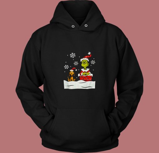 The Grinch And Dog Stole Christmas Funny 80s Hoodie