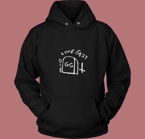 Tombstone Punk Live Fast Die 80s Hoodie