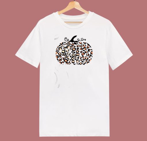 Trendy Leopard Pumpkin 80s T Shirt