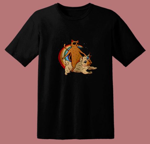 Trippy Space Cat 80s T Shirt