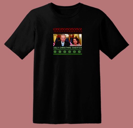 Ugly Christmas Nancy Pelosi Chuck Schumer 80s T Shirt