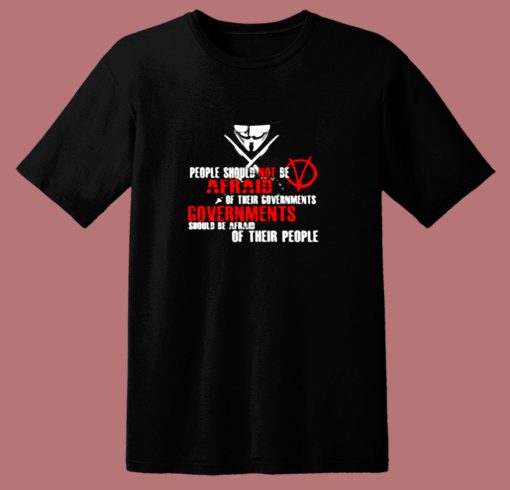 V For Vendetta Fawkes Mask Political 80s T Shirt