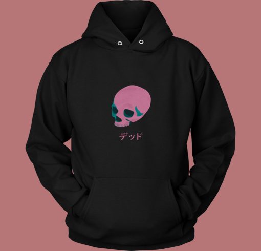 Vaporwave Pink Skull 80s Hoodie