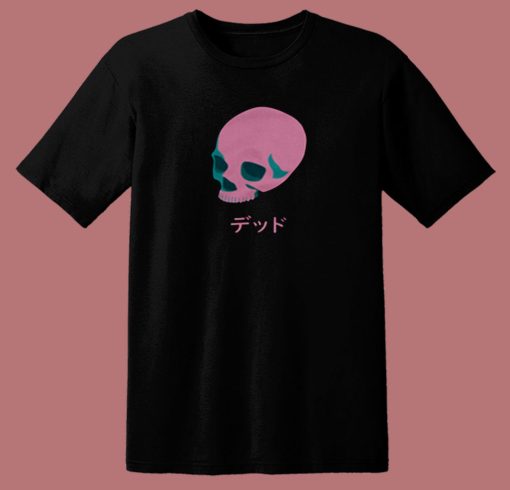 Vaporwave Pink Skull 80s T Shirt