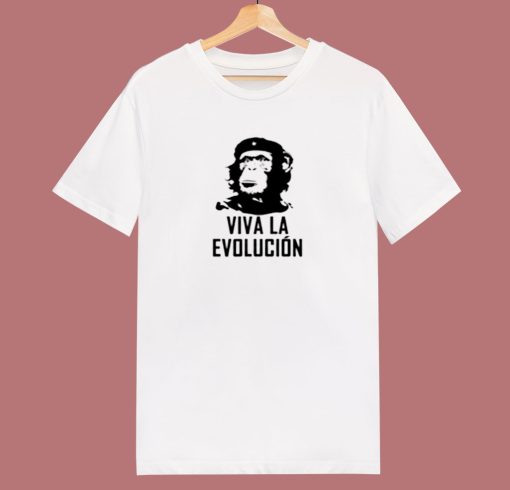 Viva La Evolucion Funny Evolution Che Guevara Monkey 80s T Shirt