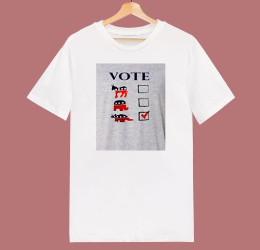 Vote Dinosaur 80s T Shirt