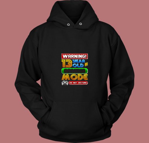 Warning 13 Year Old In Gaming Mode Birthday 80s Hoodie