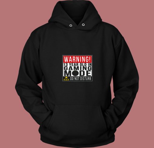 Warning 13 Year Old In Gaming Mode Teenager 80s Hoodie