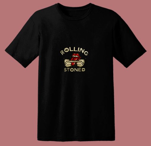 Weed Marijuana Rolling Stoned Pot 80s T Shirt