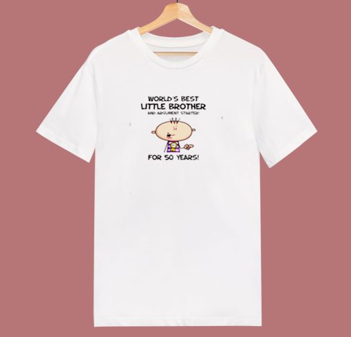 Worlds Best Little Brother 50th Birthday 80s T Shirt