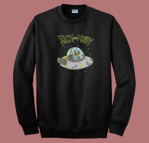 Rick and Morty UFO Spaceship 80s Sweatshirt