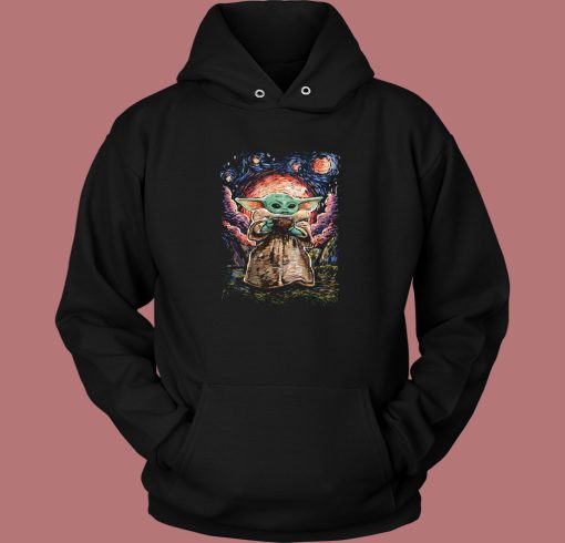 Baby Yoda Starry Night Hoodie Style