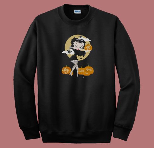 Betty Boop Vamp Pumpkins Halloween 80s Sweatshirt