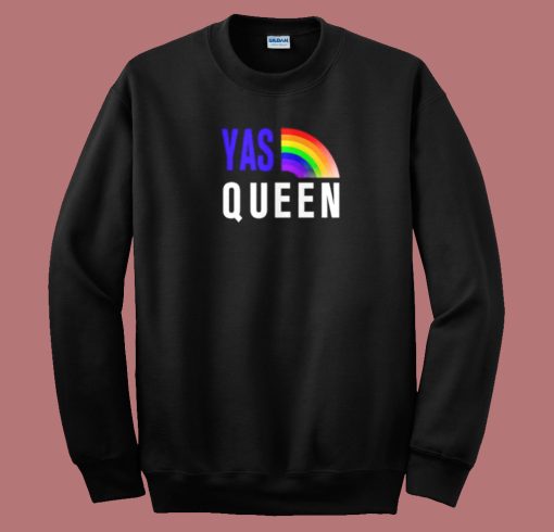 Yes Queen Gay Pride Flag Retro 80s Sweatshirt