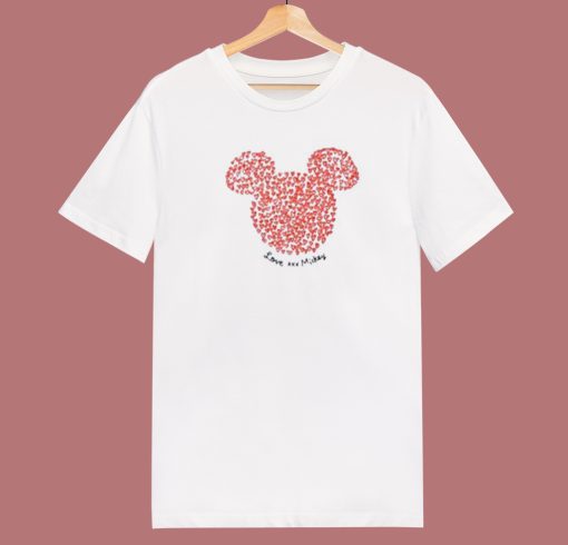 Damski Mickey Mouse Hearts 80s T Shirt